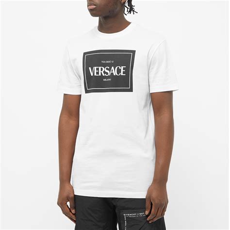 versace box logo t shirt|versace v neck t shirt.